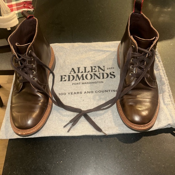 Allen Edmonds Dark Brown Leather Boots (Patton Weatherproof Cap-toe Boot) main image 5